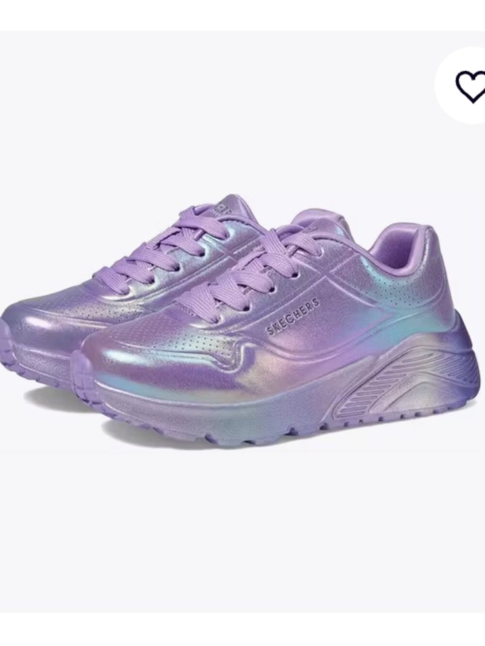 New Skechers Uno Lite Metallic Moves Purple Sneakers Kids 13.5